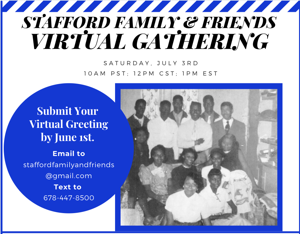 Stafford Family & Friends Virtual Family Gathering